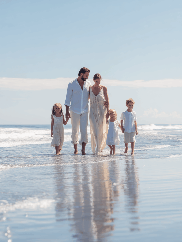 family photo on the beach